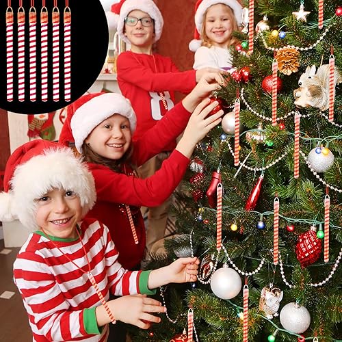 Miniatura 5 de Leyndo Paquete de 50 varillas brillantes de Navidad con cordón, bastones de caramelo que brillan en la oscuridad de 6 pulgadas que brillan en la