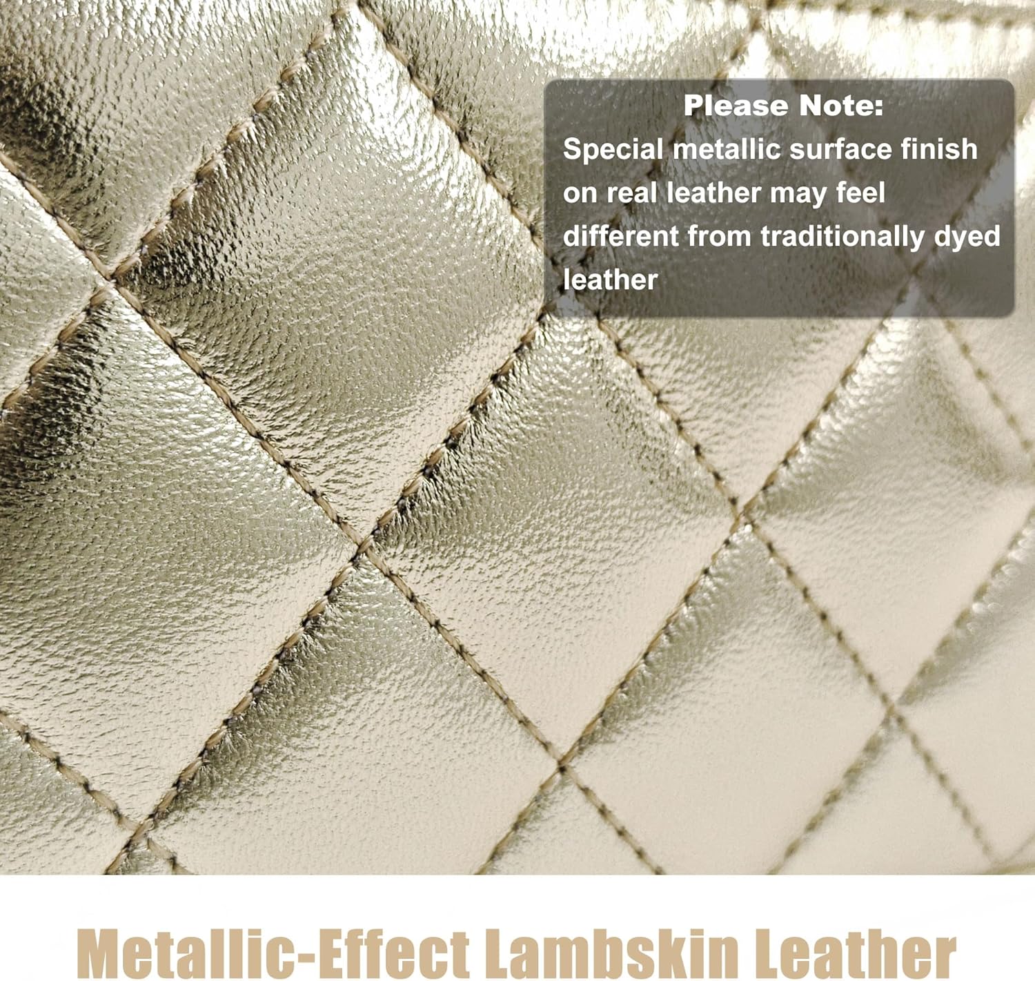 Small Genuine Leather Purse Quilted Crossbody Bag for Women, Mini Top-Handle Shoulder Handbag w/Gold Chain Strap - Image 6