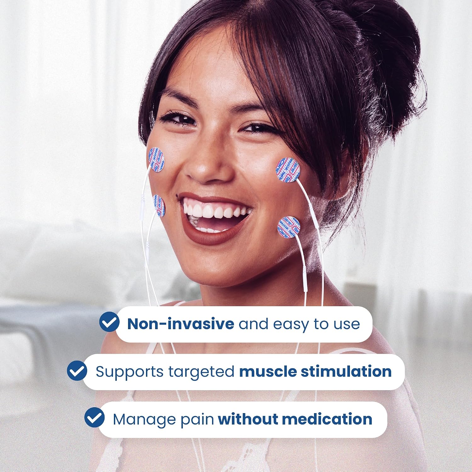 TensCare 1" Circular TENS Unit Replacement Pads, 1 Pack of 10 – Reusable Latex-Free 2mm Pin Electrode Pads for TENS, EMS, Microcurrent & IFT – Ideal for Small Areas, Hands & Face