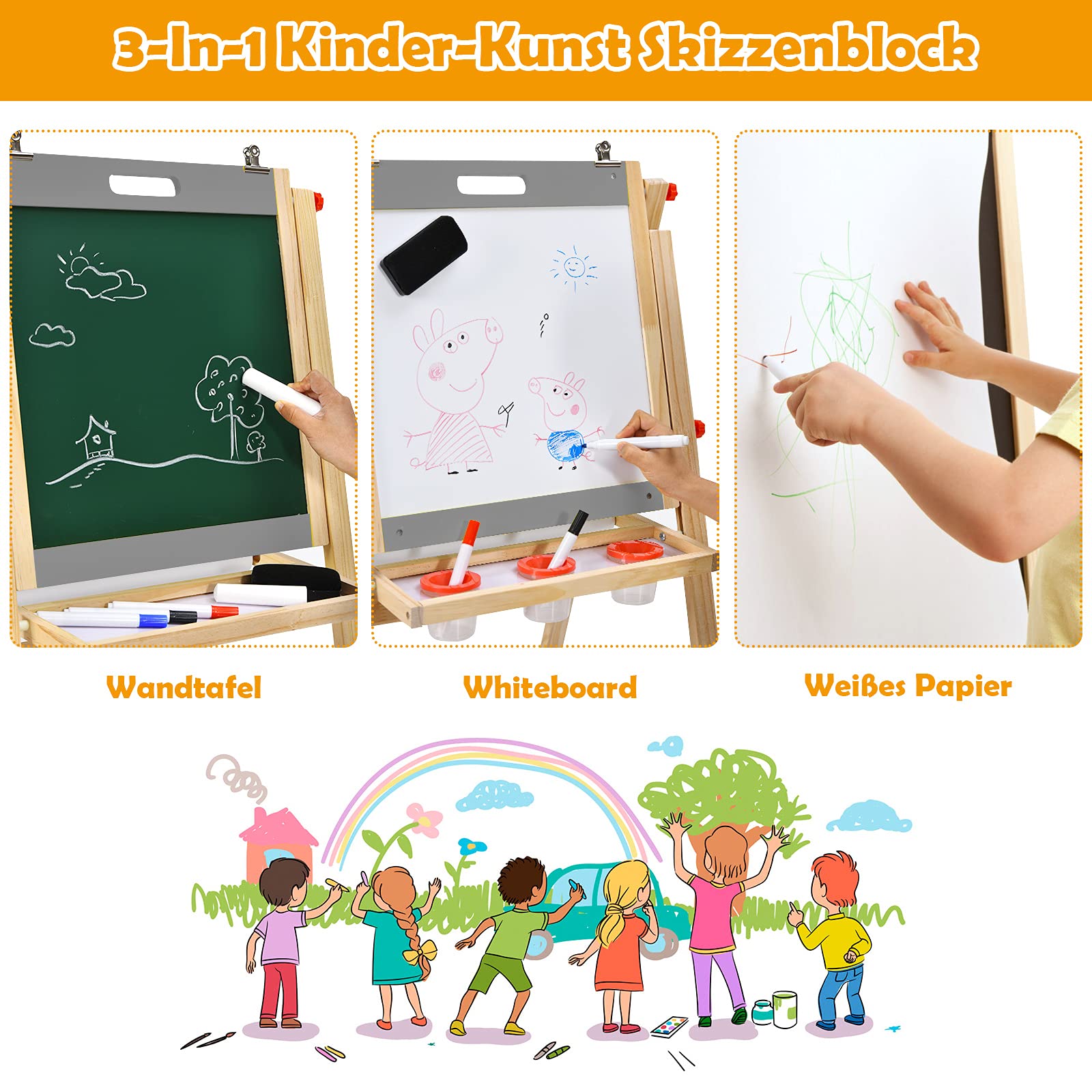 Kinderezel - dubbelzijdig & in hoogte verstelbaar