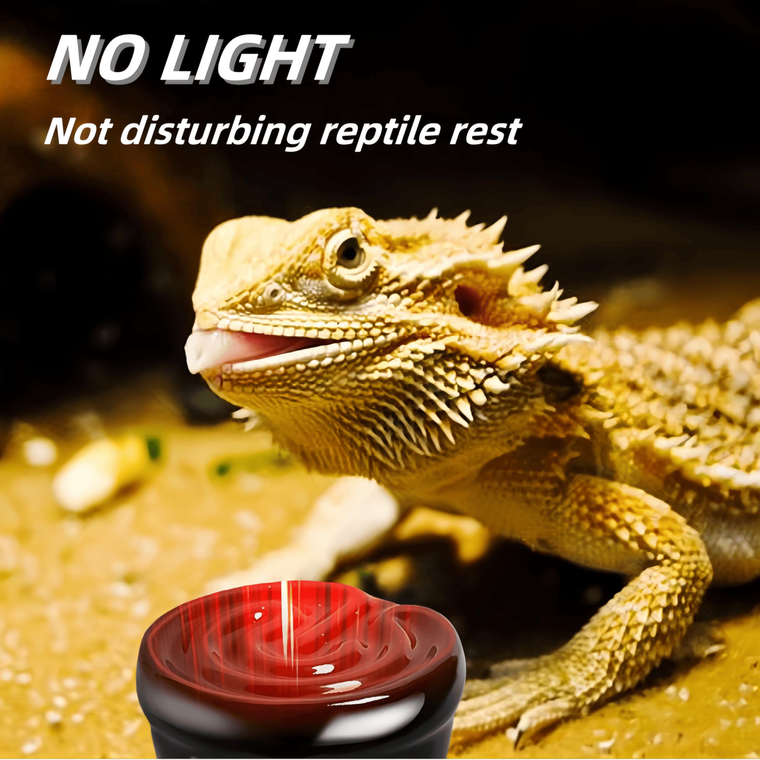 PetFizz Reptile Ceramic Heat Emitter, Ceramic Heat Lamp Bulbs 50W 2Pack, E27 Reptile Heat Lamp for Tortoise Lizards, Snakes - Image 3