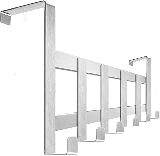 4smile Over Door Hanger - Stainless Steel Door Hooks with Anti-Slip & Felt Pads - Over Door Hook and Door Hanger Rack Handy as Over Door Coat Hooks