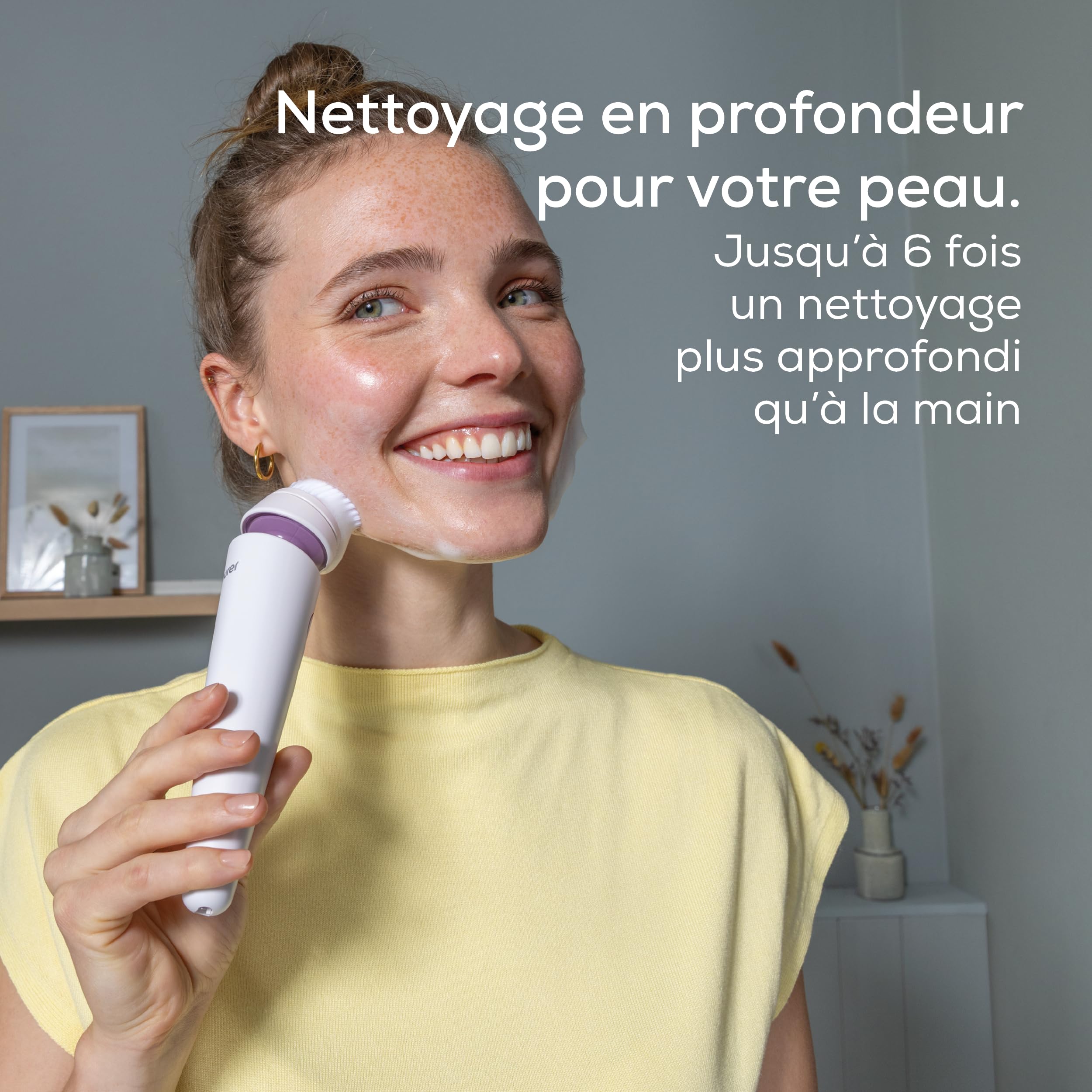 Beurer FC 95 brosse nettoyante visage électrique, nettoyage profond des pores, 4 embouts, étanche, rechargeable