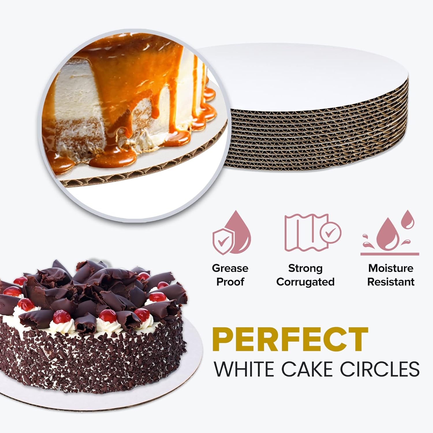 Super Big Clearance! [20 Pack] 10 Inch Round Cake Boards - Grease Proof Cardboard Disposable Cake Pizza Circle Scalloped White Tart Decorating Base Stand