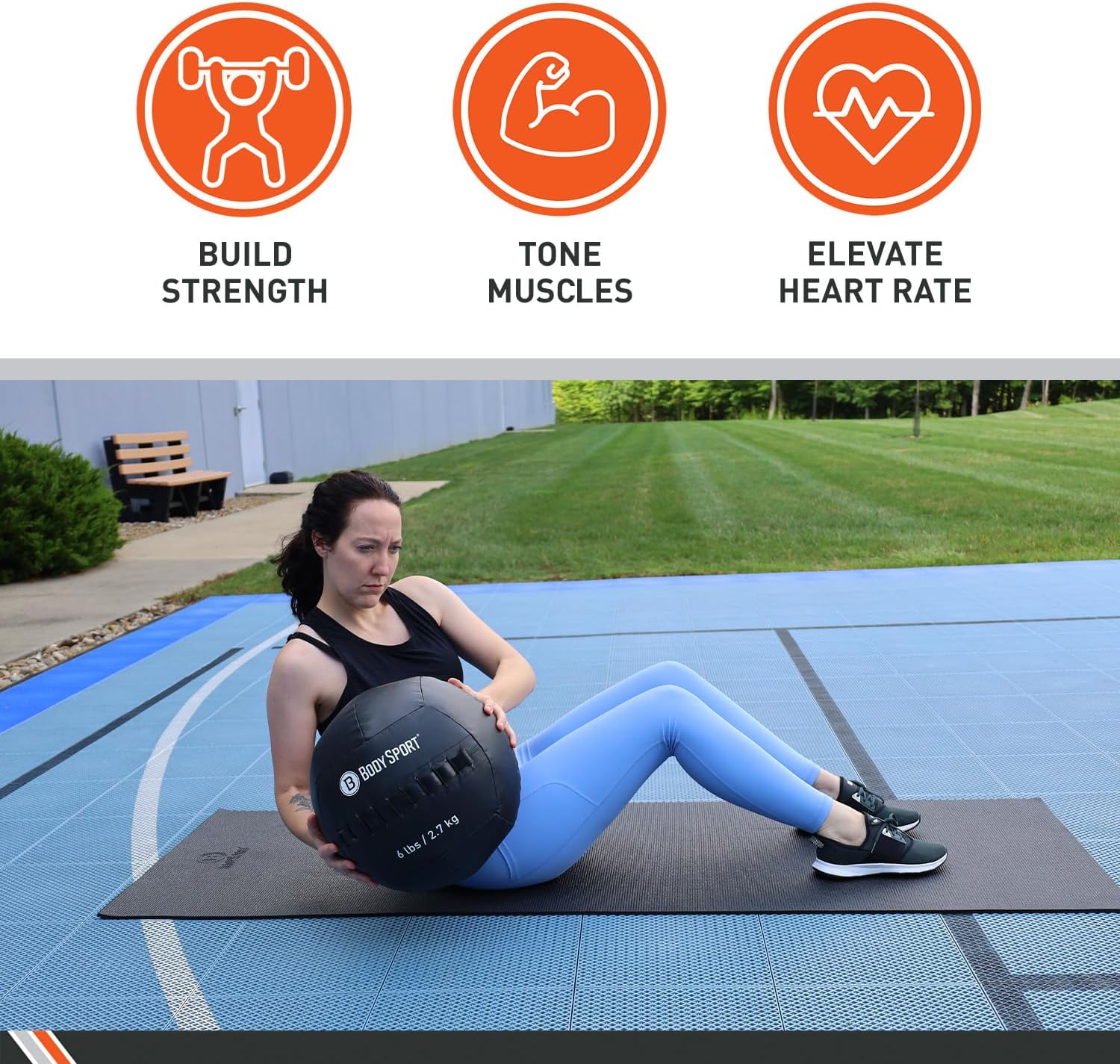 Body Sport Wall Ball – Heavy-Duty Fitness Equipment with Durable Design – Versatile for Strength Training, High-Impact Exercises, and Cross-Training – Ideal for Home Gym and Commercial Use