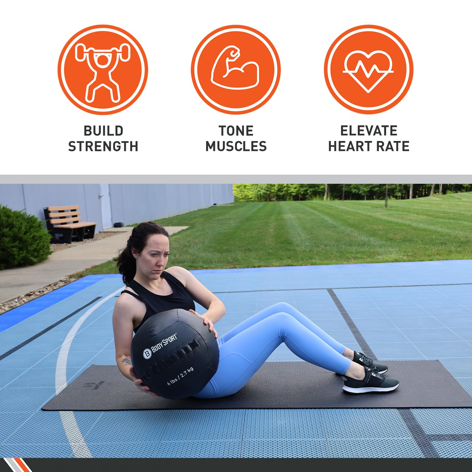 Body Sport 4 Pound Wall Ball – Heavy-Duty Fitness Equipment with Durable Design – Versatile for Strength Training, High-Impact Exercises, and Cross-Training – Ideal for Home Gym and Commercial Use