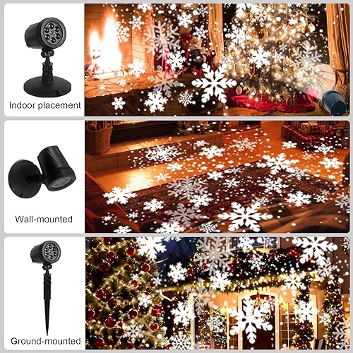 Miniatura 3 de Decoraciones de Navidad de LILNIAGY para exteriores, proyector de luces de copo de nieve, IP65 impermeable y ajustable, luces de Navidad para