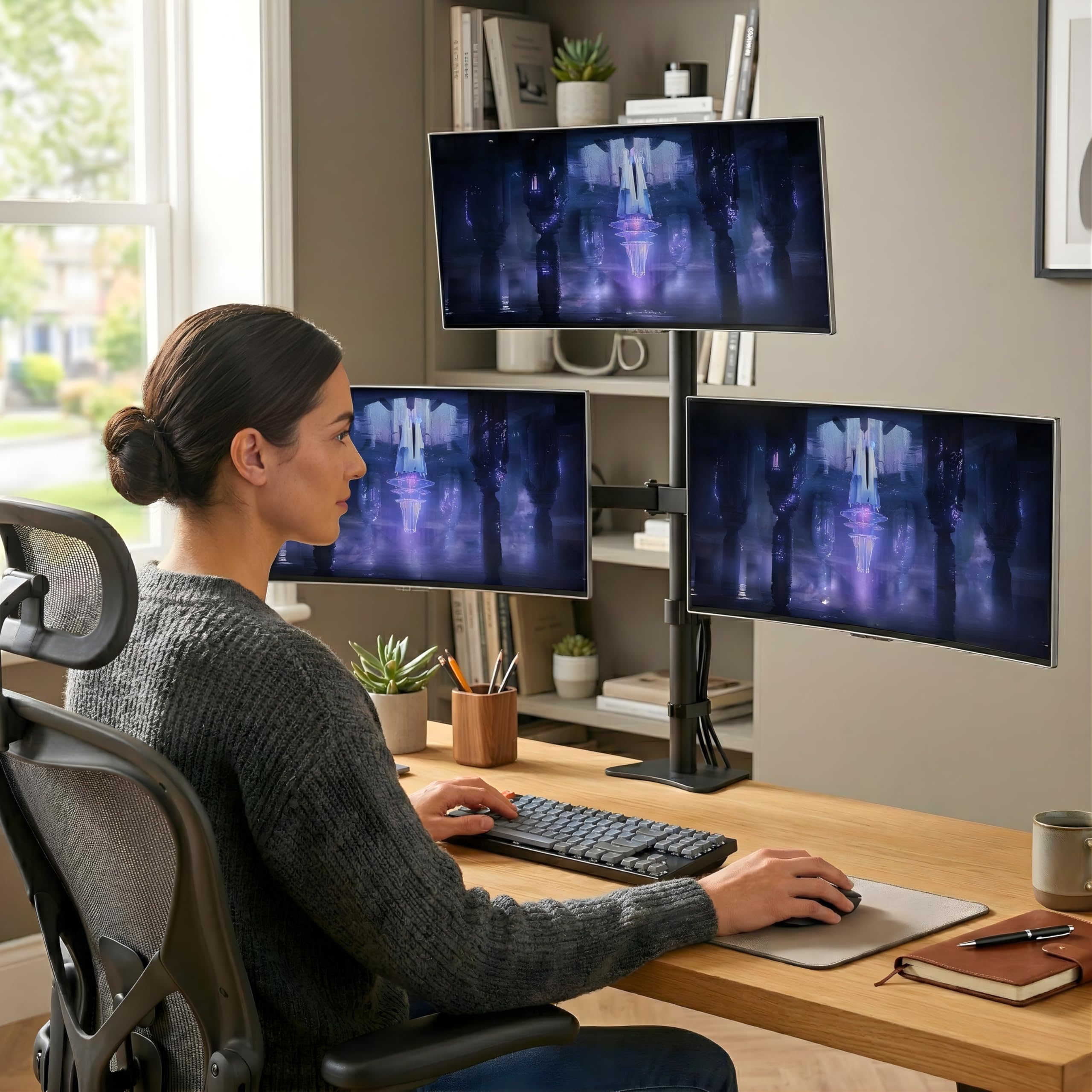 Triple Monitor Stand - BIJASANI - 4 Monitor Support -9