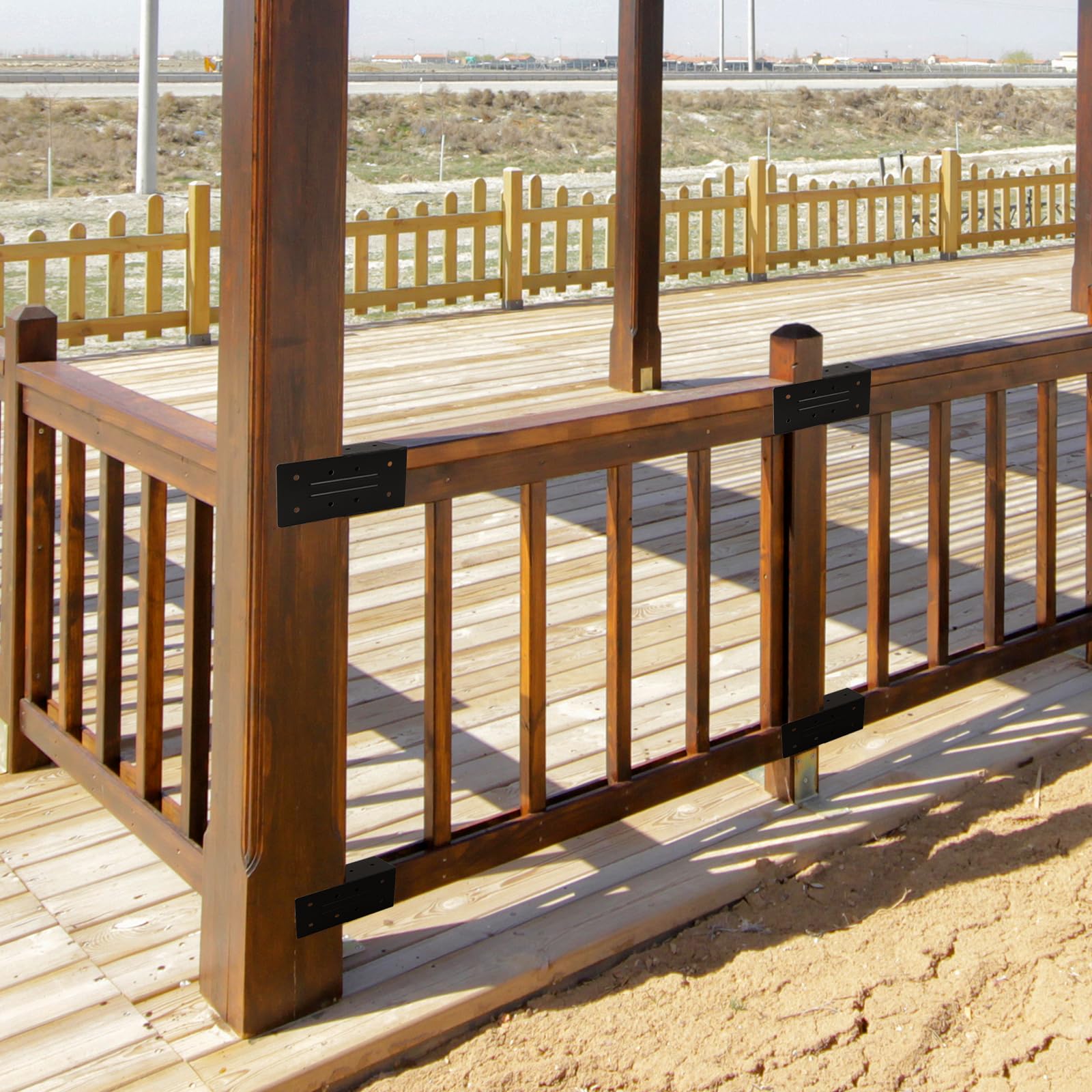 Pergola-Sparrenhalterungen, 4 Stück, 4 x 4 (tatsächlich 3,6 x 3,6) für Balken-DIY-Steckverbinder