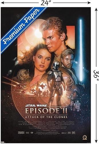 Miniatura 3 de Trends International Star Wars Attack Of The Clones - Póster de pared de una hoja, 24 x 36 pulgadas, versión premium sin marco