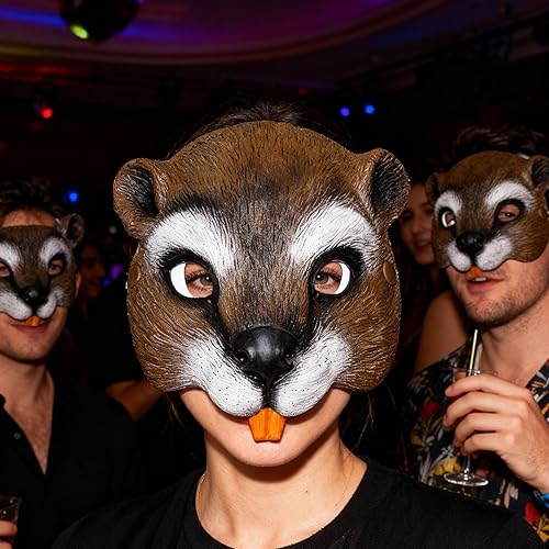 Miniatura 7 de 1 máscara de animal Hallween de ardilla, accesorio para disfraz de Halloween, Pascua, fiesta, cosplay, accesorios