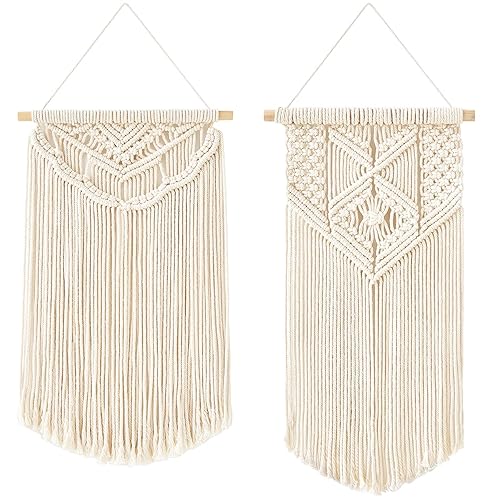 Mkono 2 Pcs Macrame Wall Hanging Boho Wall Art Decor