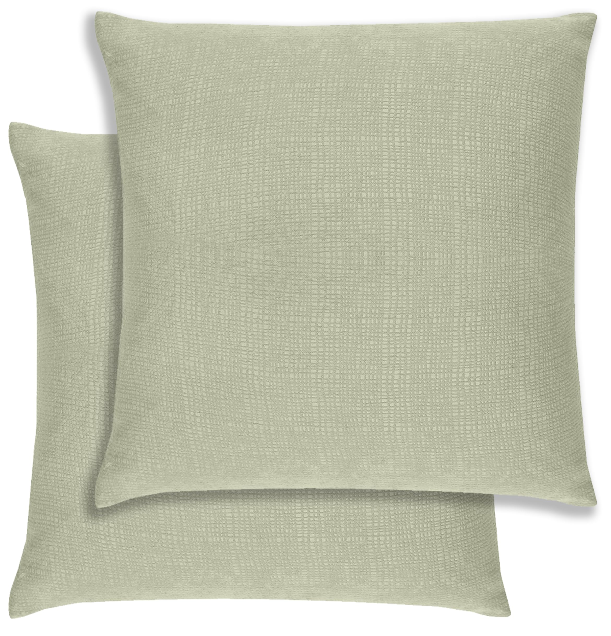 Enhanced Living Pair of Matrix Green Embossed Design Cushion Covers 43x43cm – Plain Textured Design with Piped Edge – Double-Sided, Zip Opening – Covers Only, No Inserts