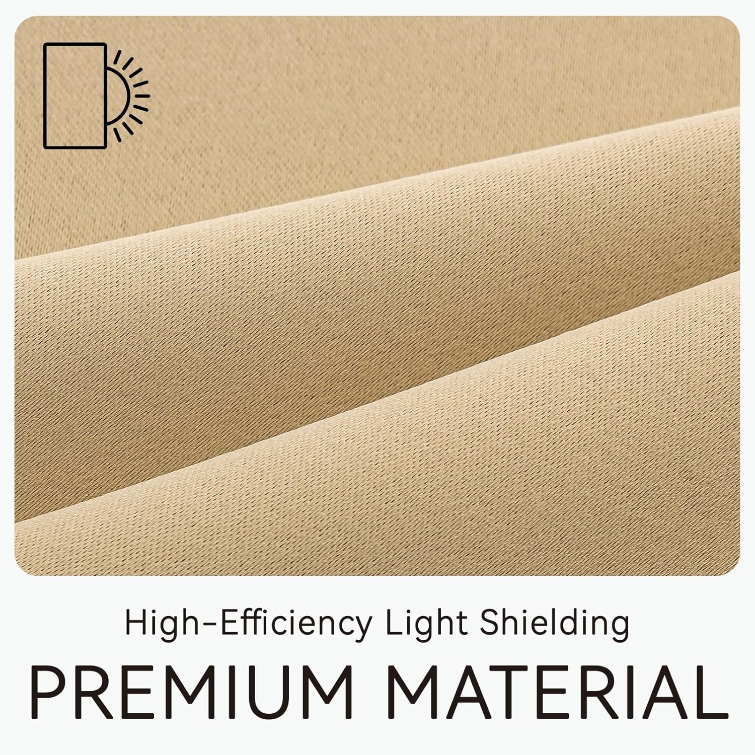 Jilron Adhesive Curtains for Window, Self Adhesive Blackout Curtains Quick Install, Damage-Free Portable Cover for Bedroom Privacy (Beige 59 * 84in-1P)