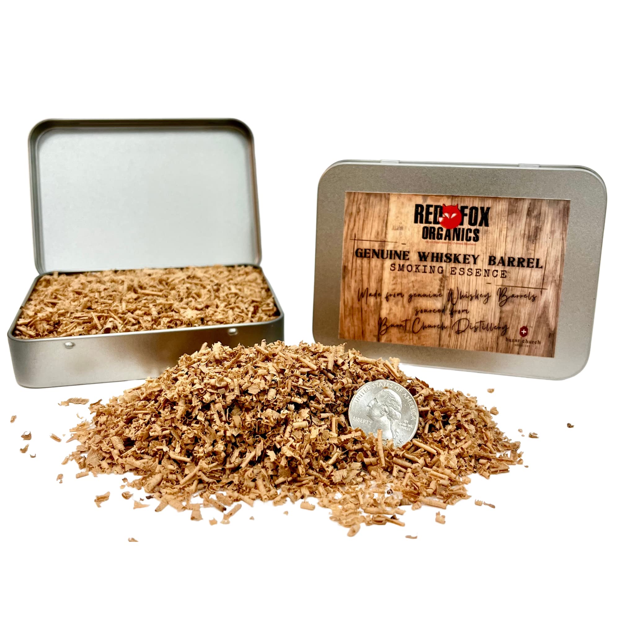 Red Fox OrganicsWhiskey Barrel Oak Smoking Shaving: Made in USA by a Veteran Owned Business - Premium Wood Shavings for Smoker, BBQ, Stove, Cocktails - Infuse Delightful Flavors with Oak Smoking wood
