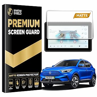 SPARTAN SHIELD MATTE SCREEN GUARD For MG ZS EV [2023-2025] || EXECUTIVE | EXCITE PRO | EXCLUSIVE PLUS | ESSENCE || 10.1 Inch Infotainment Touchscreen Protector || Anti FingerPrint || New Car Digital Touch Display 9H Accessories [Not Tempered Glass]