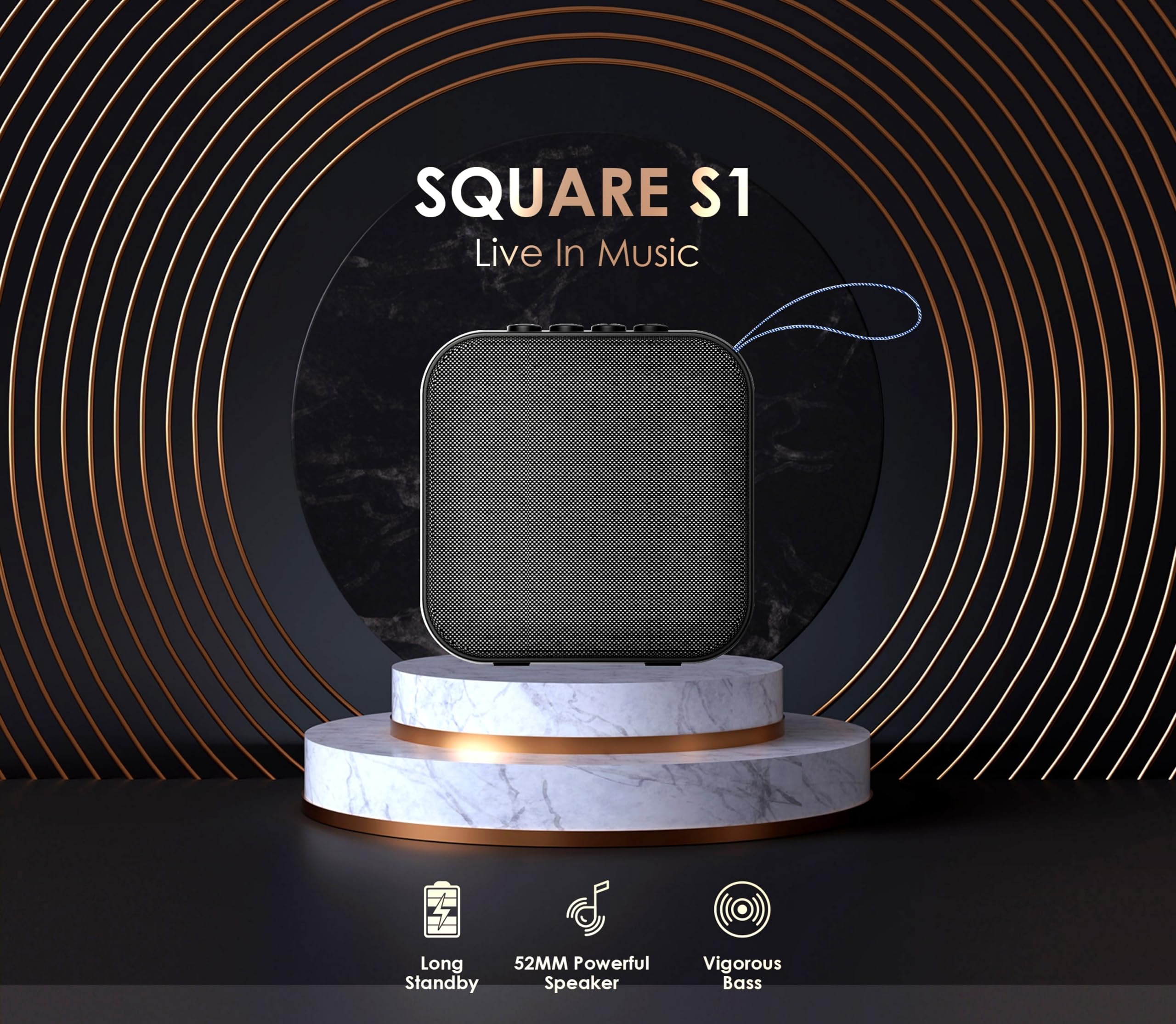 Tecno Bluetooth Speaker Square S1 Bluetooth Kablosuz Dahili Mikrofon Mono Hoparlör