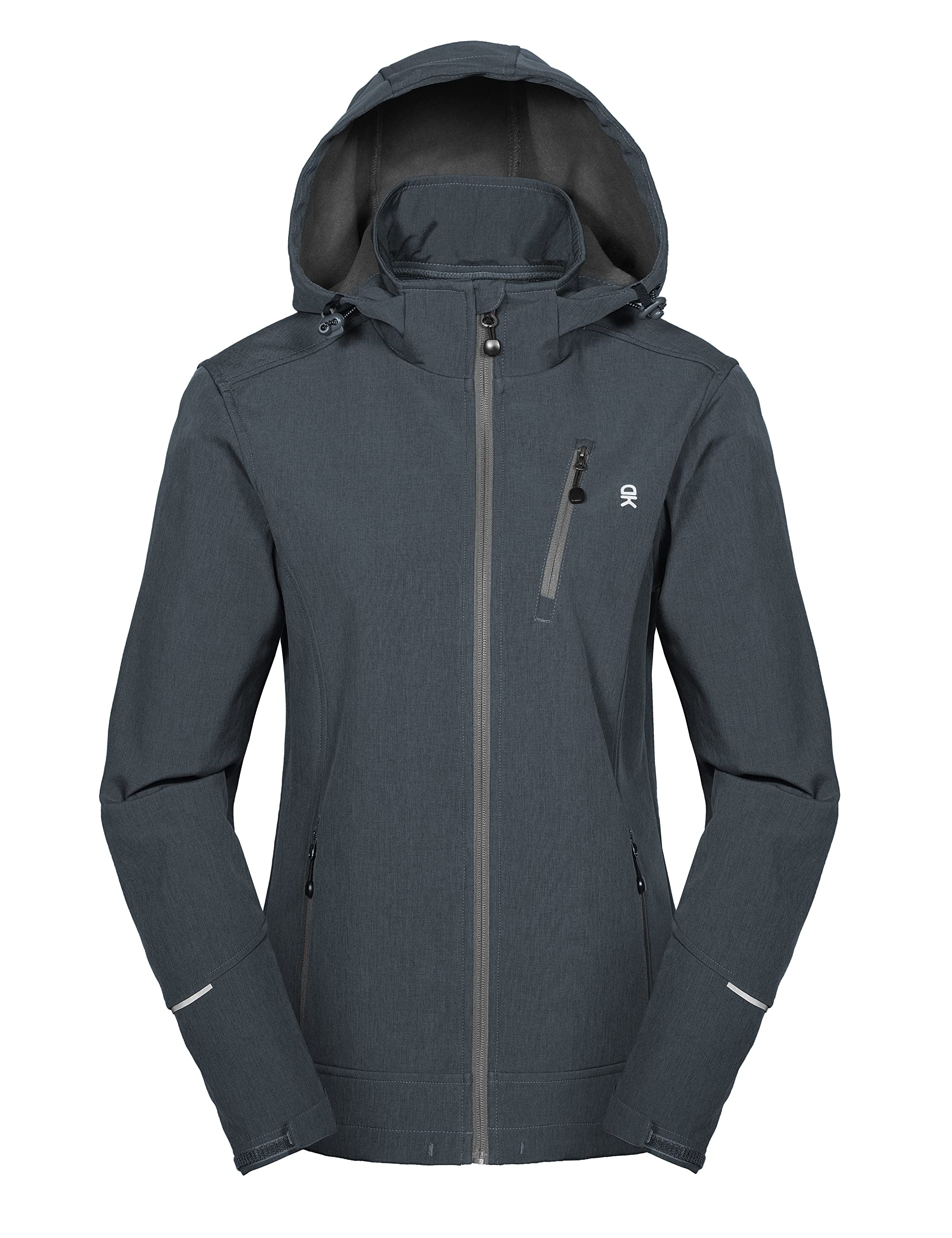 Little Donkey Andy Veste softshell pour femme avec capuche amovible, doublure polaire et déperlante