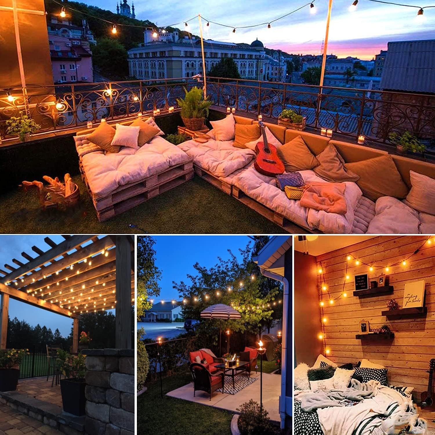 Svater 13 Metros Guirnalda Luces Exterior G40 LED Guirnaldas Luminosas de Exterior Impermeable IP45, Cadena de Luz para Jardín Terraza Patio Fiesta, 2700K Blanco Cálido