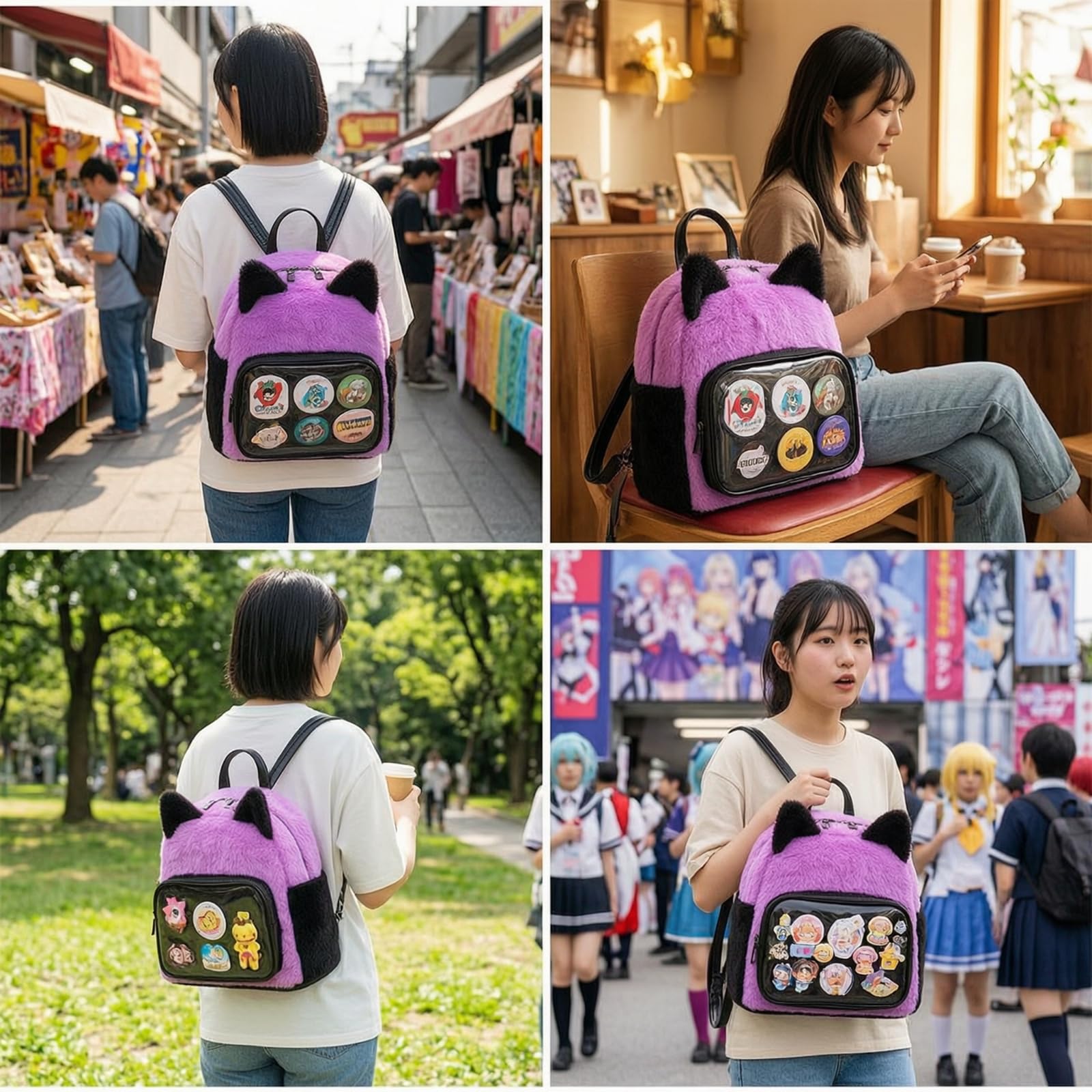 Borsa da Esposizione con Orecchie Da | carino, Morbido, Zainetto, per il tempo libero Libero, Ragazze, Studenti