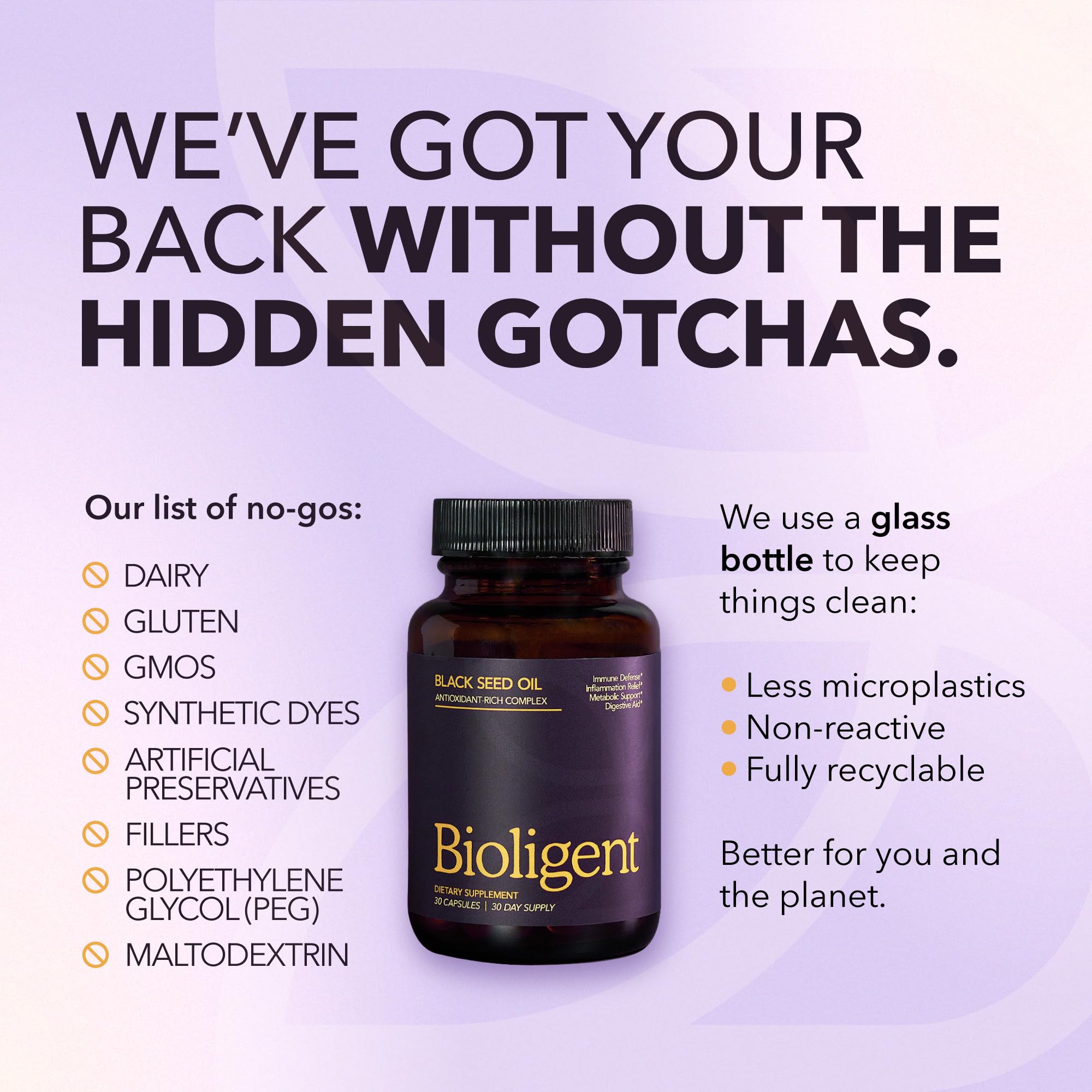 Black Seed Oil Capsules, Cold-Pressed with Thymoquin, Plant-Based Wellness for Digestion, Energy & Daily Balance, Non-GMO, Gluten Free, 60 Capsules, 30 Day Supply — Amazon image 6