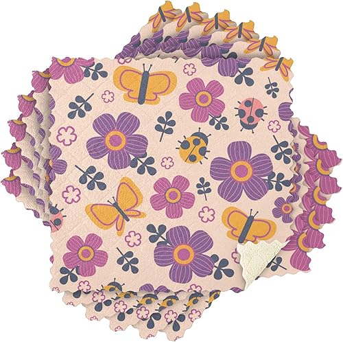 Miniatura 8 de Flowers Butterflies Pattern Print Cute Microfiber Drying Towel Kitchen Colored Dish Tea Towels Terrycloth Dish Towels Kitchen Cotton Hand Towels