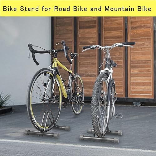 Miniatura 6 de Soporte de bicicleta para bicicletas de montaña y carretera, soporte ajustable para bicicletas de bicicleta para interiores y exteriores, resistente