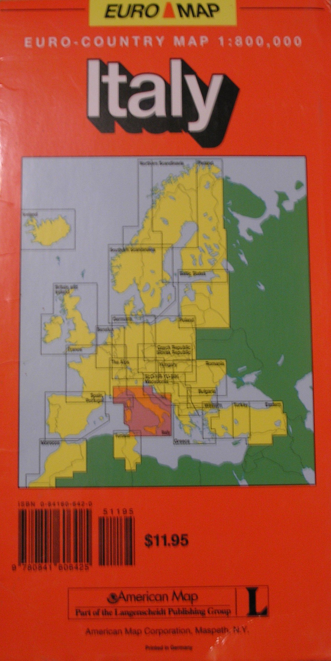 Italy: Euro-Country Map (Euro Map)