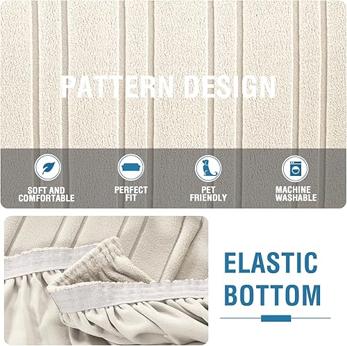 Miniatura 6 de H.VERSAILTEX Funda de sofá de alta elasticidad de 1 pieza, funda de sofá antideslizante con parte inferior elástica, fundas de sofá gruesas y