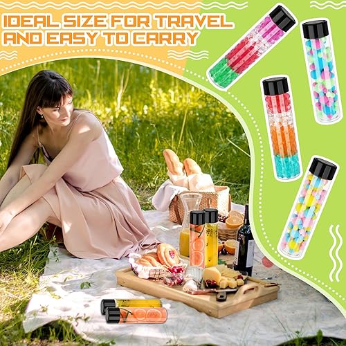 Miniatura 6 de Hoolerry 16 botellas sensoriales vacías de 12 onzas, botellas de agua de jugo reutilizables de plástico con tapas, recipientes de bebidas