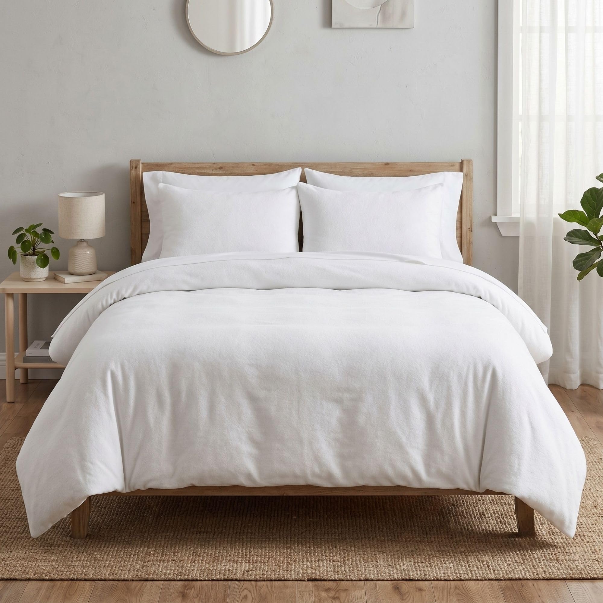 100% Brushed Cotton Flannelette Duvet Cover Set Double โ Warm Thermal Winter Bedding Set, Soft Flannel Bedding Set with 2 Pillowcases (200x200 cm) โ image 1