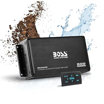 BOSS أنظمة الصوت MC900B 4 قناة مكبر للصوت لATV UTV سيارة البحرية - 500 عالية الانتاج، وانخفاض مستوى المدخلات، مجموعة كاملة، مانعة لتسرب الماء، باس لمضخم الصوت