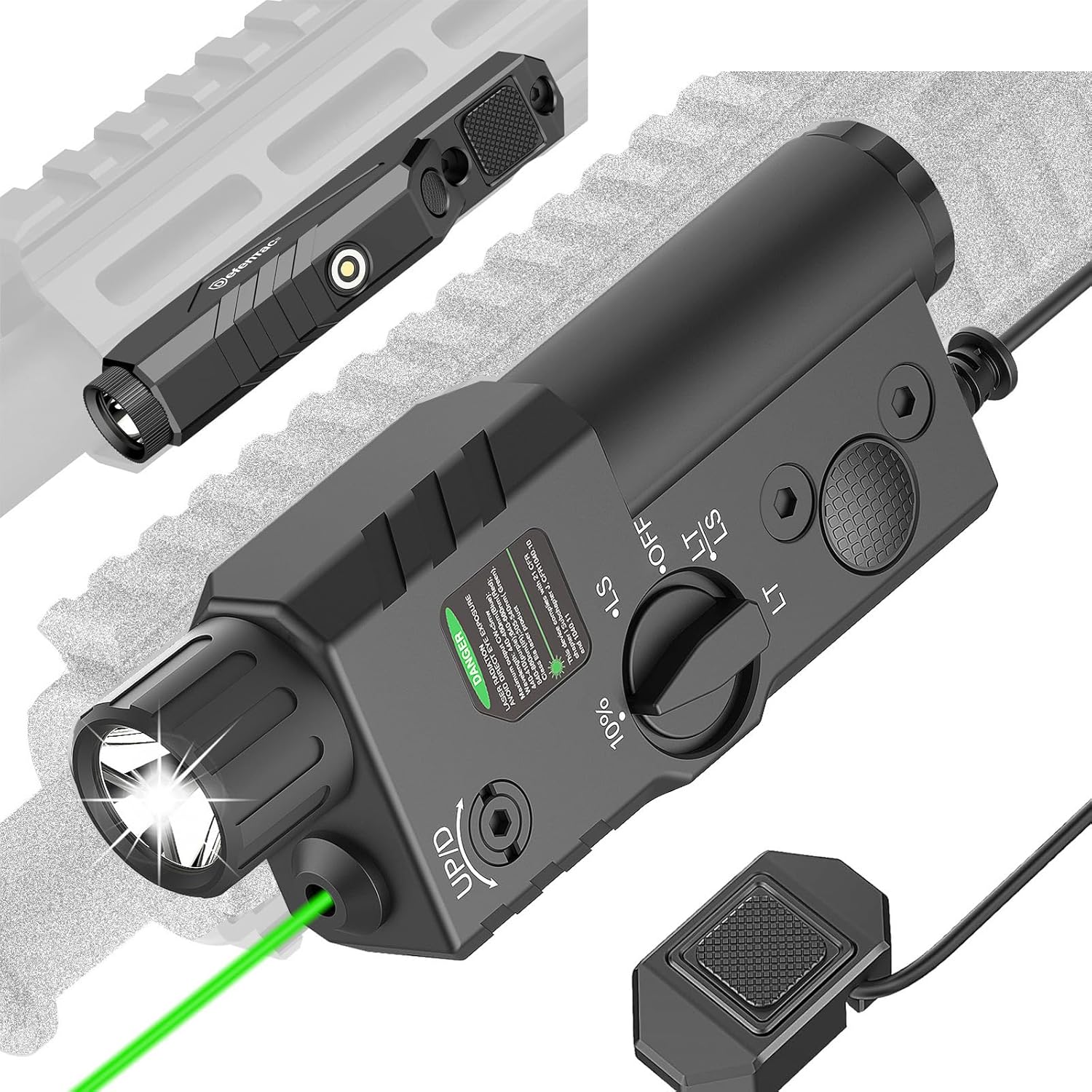 DEFENTAC 2000 Lumens 2-in-1 Flashlight