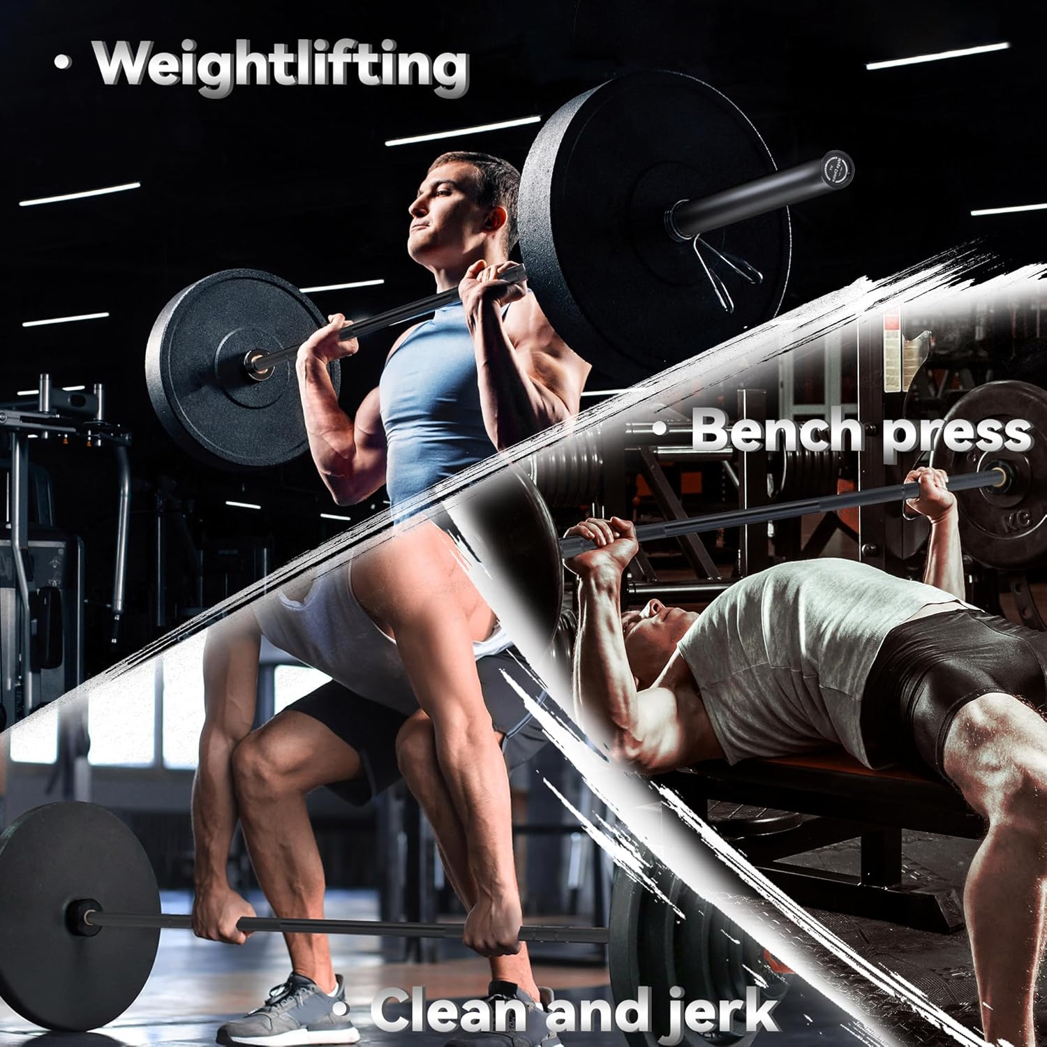 7FT Olympic Barbell,45LB Weight Bar for Bench Press,1500LB High Capacity,Hard Chrome, Knurled Grip,Heavy Strength Training Bars for Squat,Deadlift,Weightlifting,Fits 2 Inch Plates