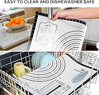 Vista 44 de Tapete de silicona, 28 x 20 pulgadas, extra grande, antiadherente, para hornear, con medición, tapete grueso reutilizable para mostrador de hojas