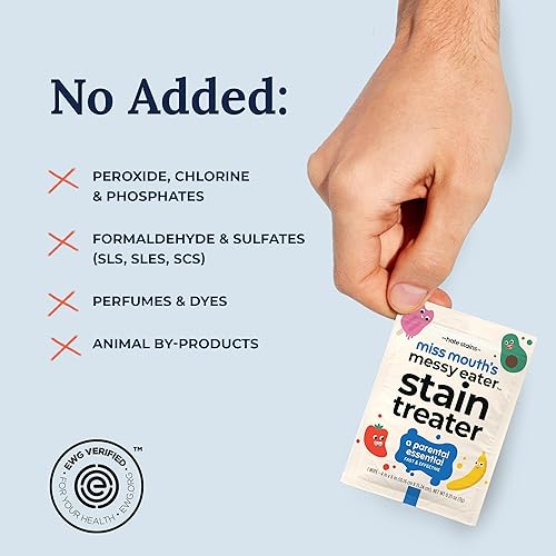 Miniatura 4 de Miss Mouth's Messy Eater Stain Treater Wipes - 5 Pack Stain Remover - Newborn & Baby Essentials - No Dry Cleaning Food, Grease, Coffee Off Laundry