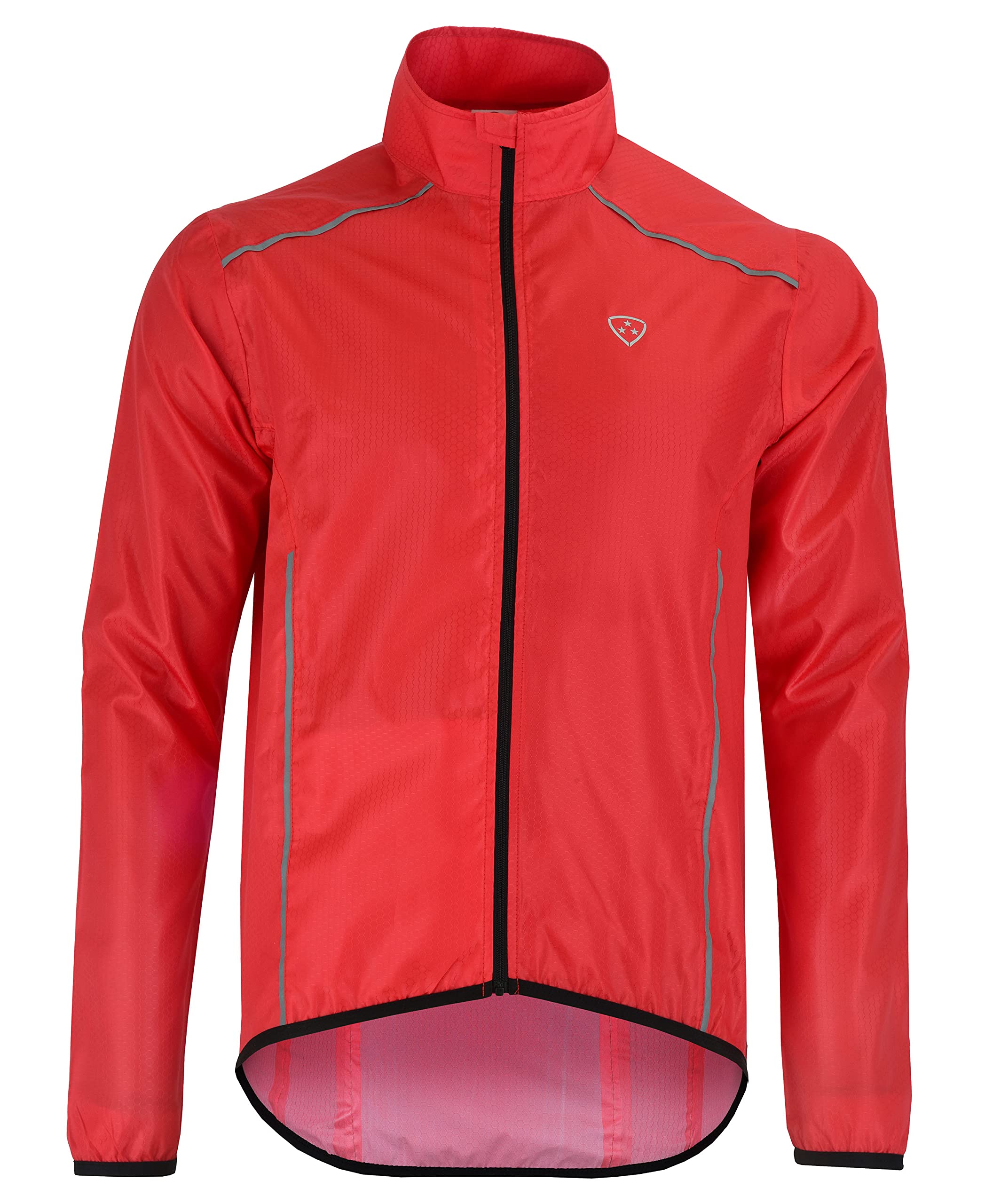 DHERA Wind Stopper Water Proof HIGH Visibility Breath ABLE Cycling & Running Reflective Outdoor Sports Jacket - Red
