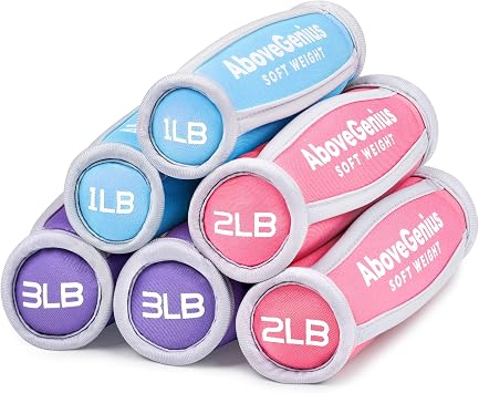 AboveGenius Soft Hand Weights Set, 12/18 lb Walking Dumbbells 1/2/3/4lb
