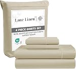 Lane Linen King Size Sheets Set, Premium 1500 Thread Count 100% Egyptian Cotton Sheets for King Size Bed, 4Pc, Soft Luxury Hotel Sheets, Deep Pocket King Sheet Set - White King Sheets