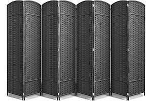 Sorbus 8 Panel 6 ft. Privacy Screen | Hand-Woven Room Divider