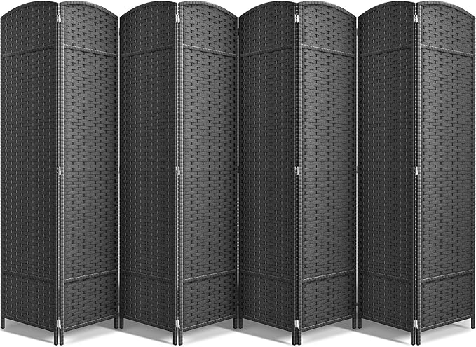 Sorbus 8 Panel Room Divider 6 ft. Tall - Privacy Screen, Extra Wide Double Hinged Panels, Mesh Hand-Woven Design, Partition Room Dividers and Folding Privacy Screens, Wall Divider for Room Separation