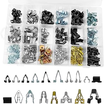 270Pcs 18 Size U-Clip Kit, Metal Trim Panel Spring Clips for Car Door Panel & Bumper, Universal Auto Body Fastener Compatible with VW Audi 4A0-867-276A