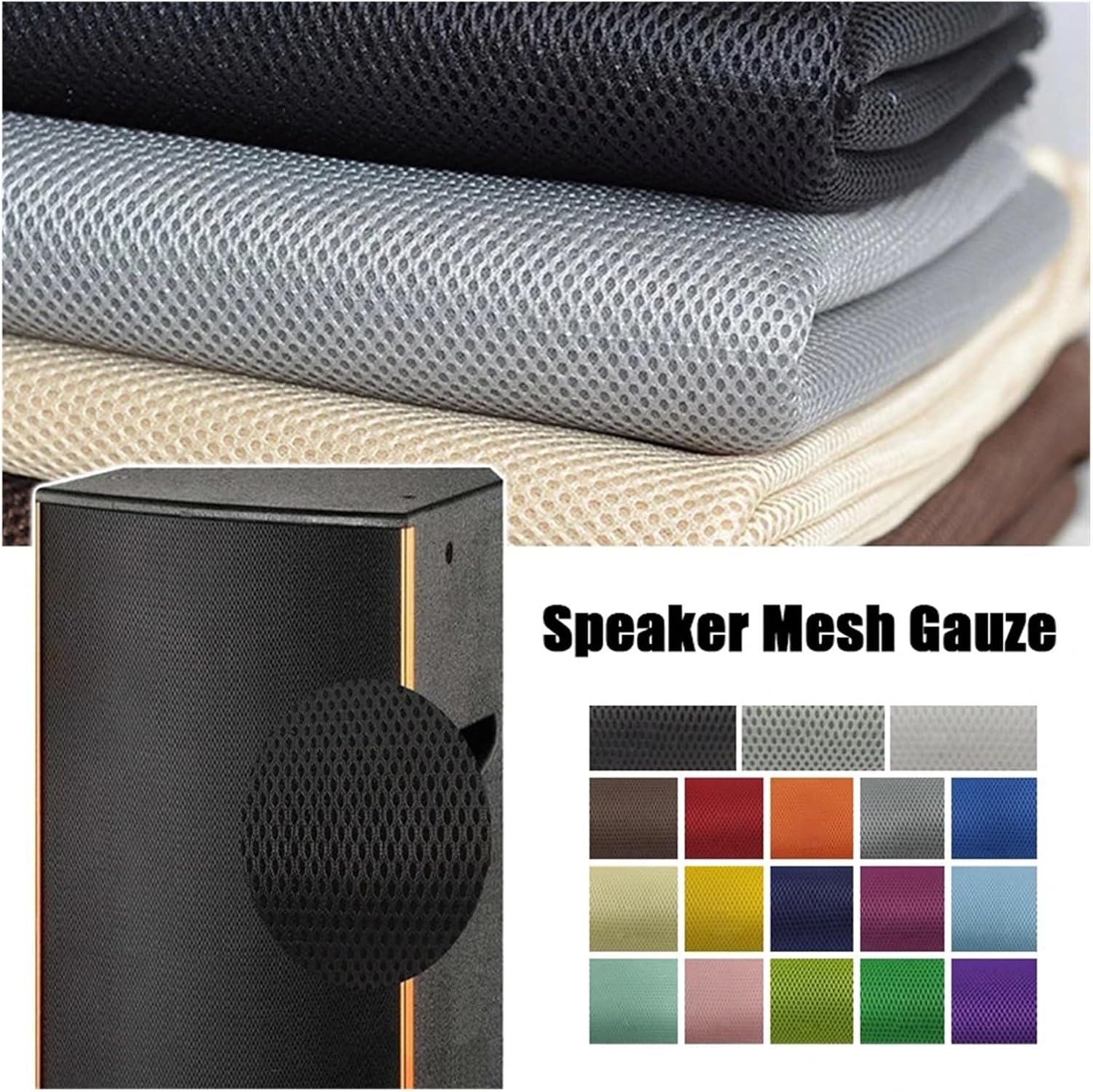 Speaker Dust Cloth, Stereo Fabric Replacement for Acoustic Equipment Speakers Dustproof Scratch-Resistance Protection Speaker Fabric Mesh Cloth(Color 1)