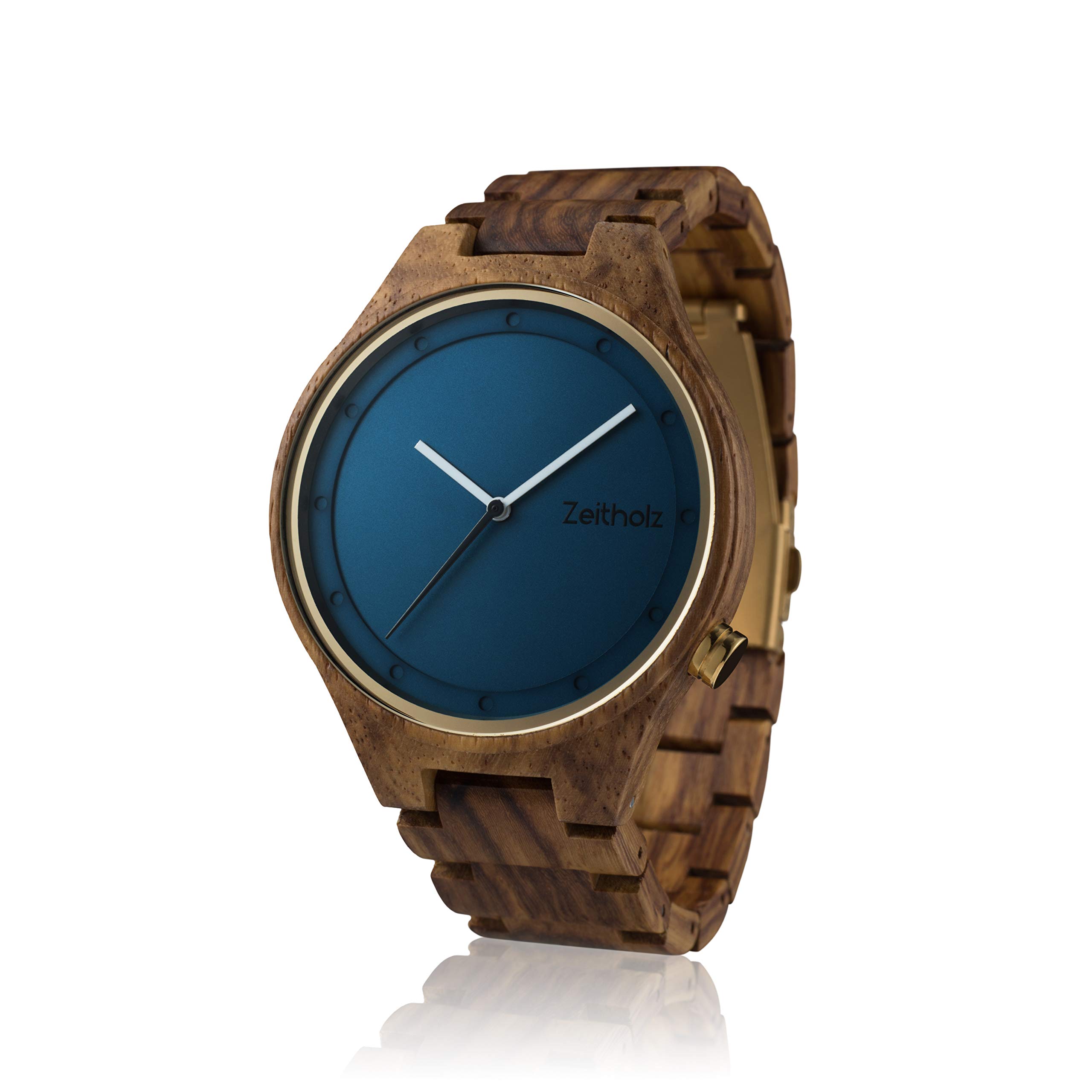 ZeitholzReloj de Madera para Hombre de la Marca Modelo Stolpen - Reloj analógico y Ligero de Madera para Hombres