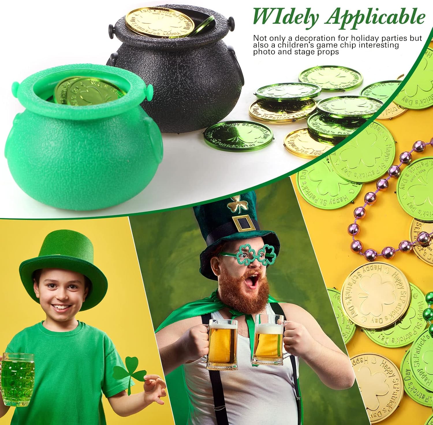 VALUABLE キャンディ大釜ケトル6個 聖パトリックデーコイン200個付き ミニ大釜 グリーン