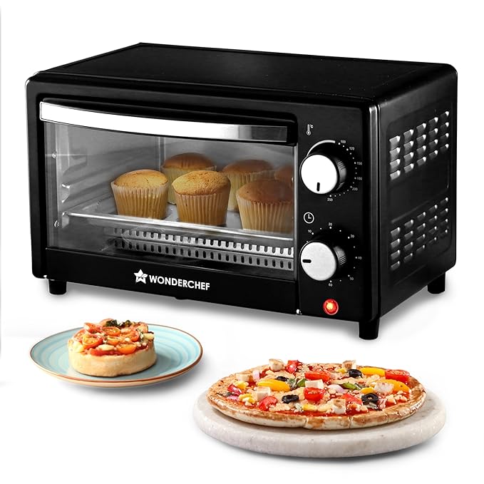 Wonderchef Oven Toaster Griller (OTG) 10 L | Bake, Grill, Roast | Auto-Shut Off | Heat-Resistant Tempered Glass | Customised Time & Temperature Control | Easy to Clean | 2 Year Warranty