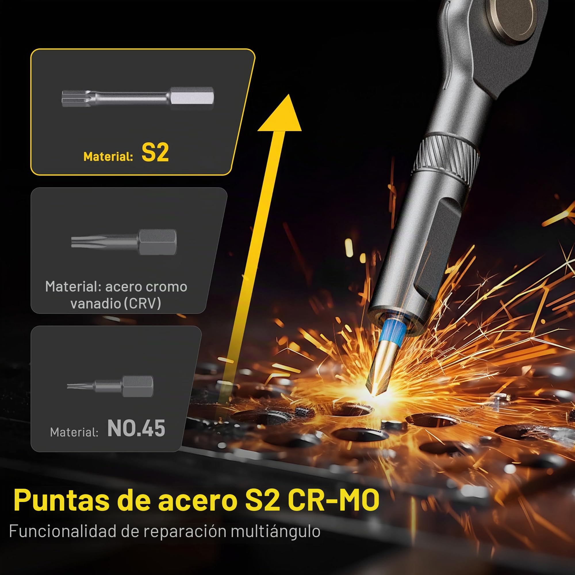 Juego de destornilladores magnéticos 42 en 1, juego de destornilladores de trinquete multibroca con estuche de almacenamiento, kit de herramientas de reparación para computadora, gafas, bicicletas