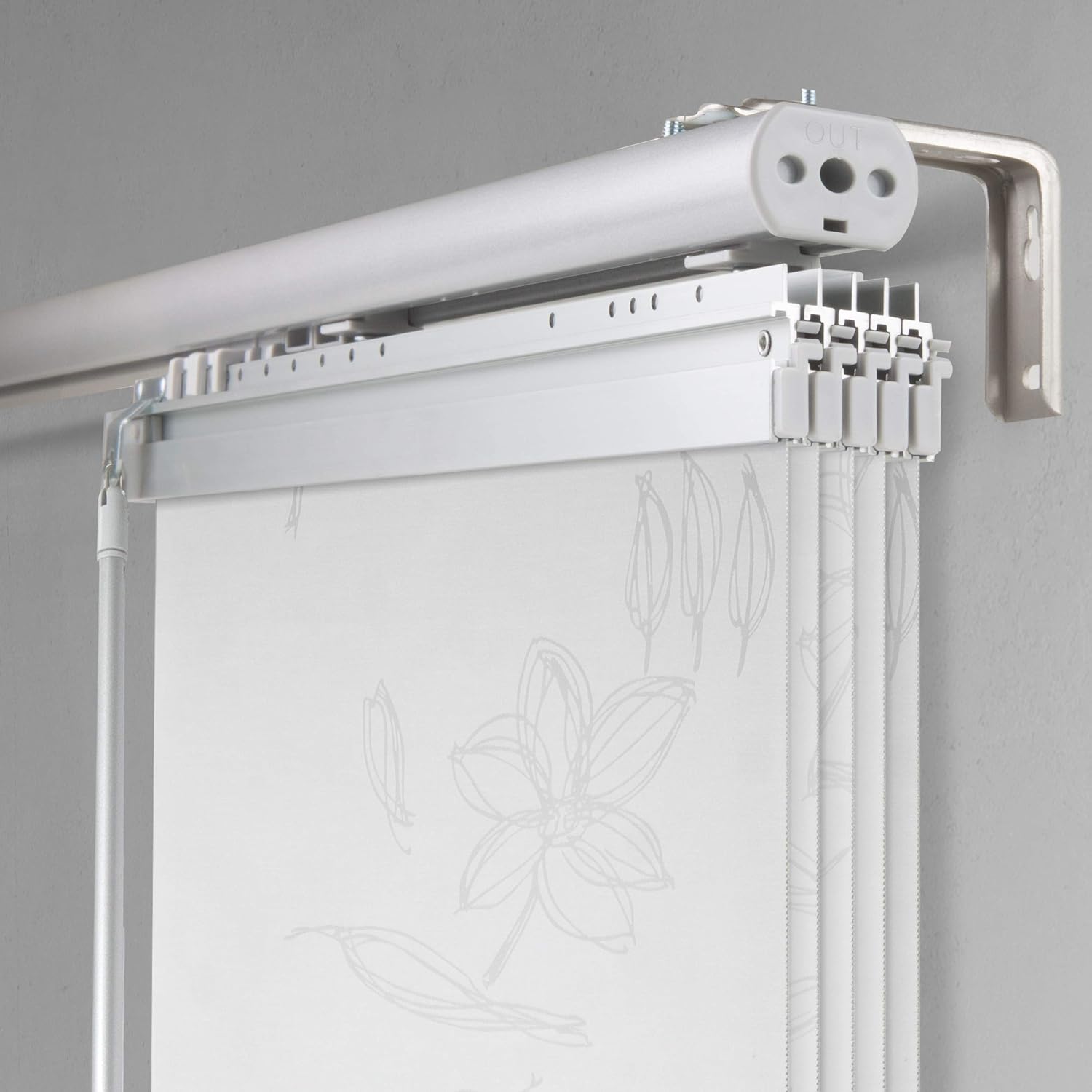 A&F Rod Décor - Bloom 5-Panel Single Rail Panel Track Extendable 58"-110" W x 94" H, Panel width 23.5"