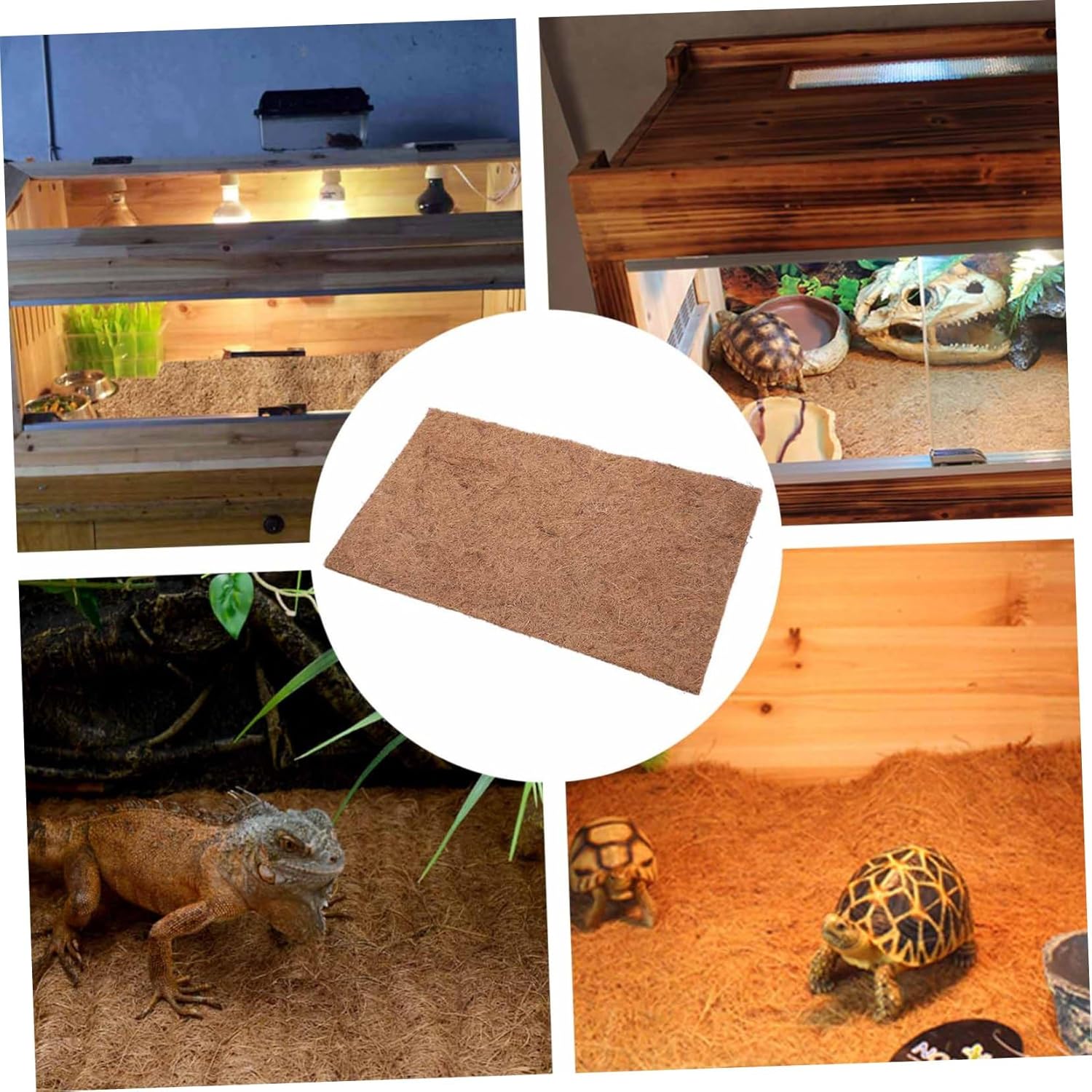 KESYOO 4pcs Bearded Dragon Coconut Fiber Mat Reptile Carpet Liner for Reptile Tanks Safe Natural Substrate for Lizards and Snakes Versatile Use Pet Stores and Homes