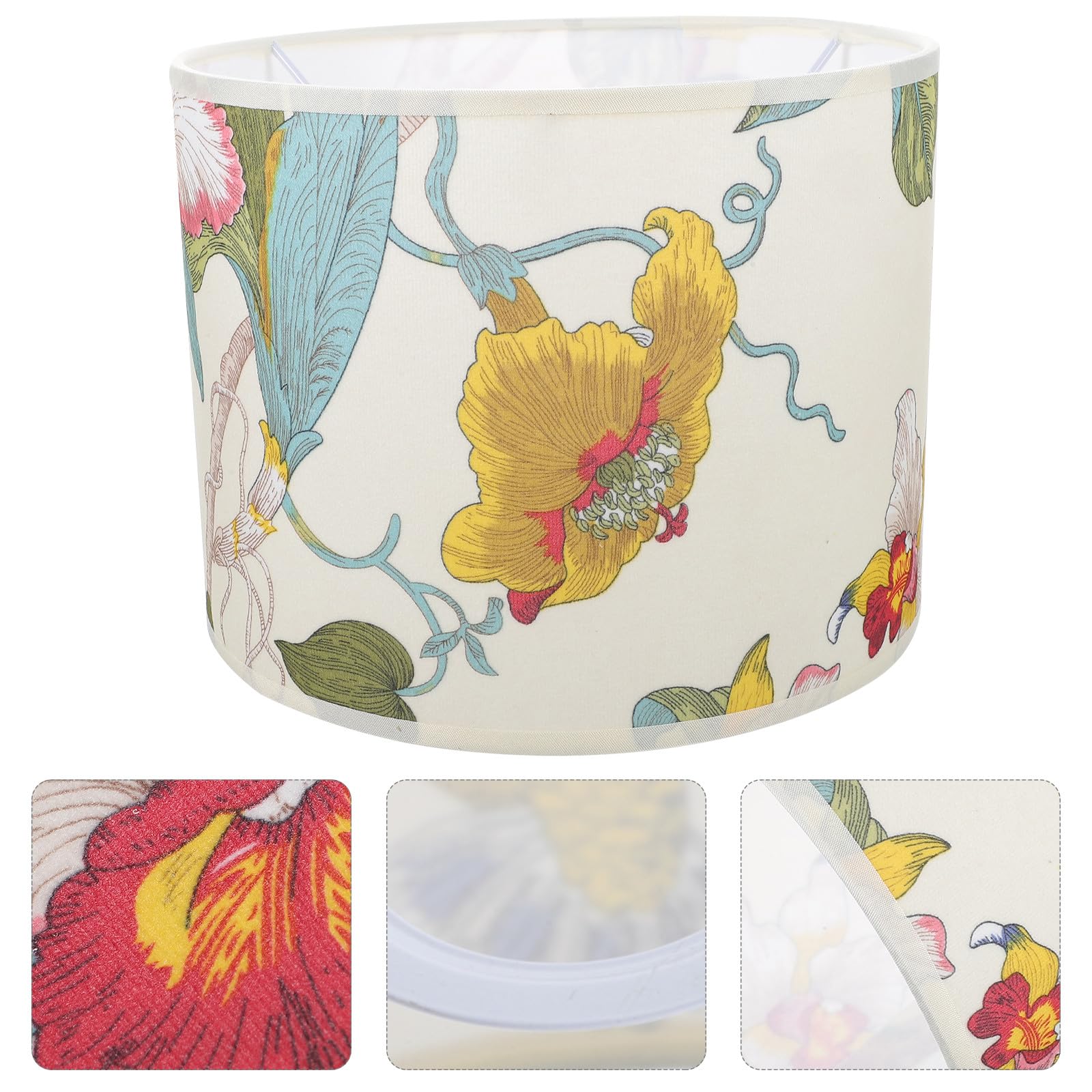 Paralume Lampada Floreale Motivo Fiori per Lampada da Terra a Tamburo per Camera da Letto e Salotto 25 CM Stili multipli